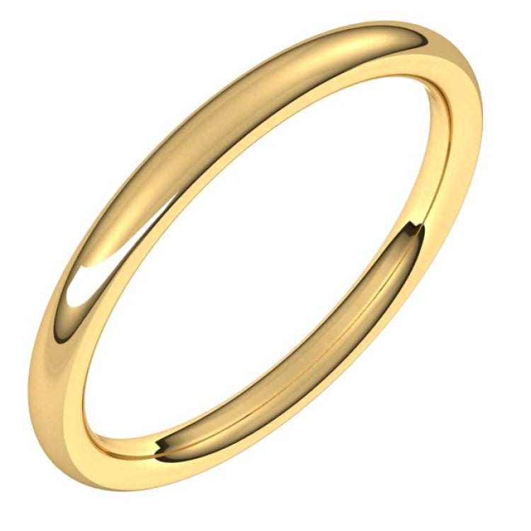 18K Yellow Gold 2 mm Comfort-Fit European-Style Band Size 4