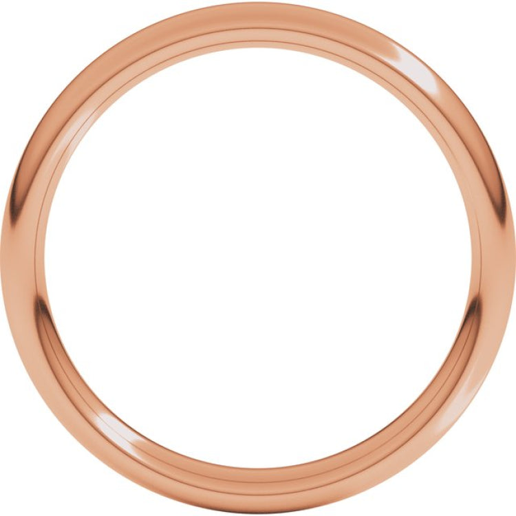 10K Rose Gold 3 mm Comfort-Fit European-Style Band Size 6.5