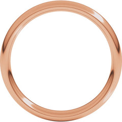 10K Rose Gold 3 mm Comfort-Fit European-Style Band Size 6.5