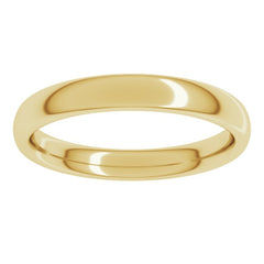 18K Yellow Gold 3 mm Comfort-Fit European-Style Band Size 6.5