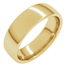 10K Yellow Gold 6 mm Comfort-Fit European-Style Band Size 7