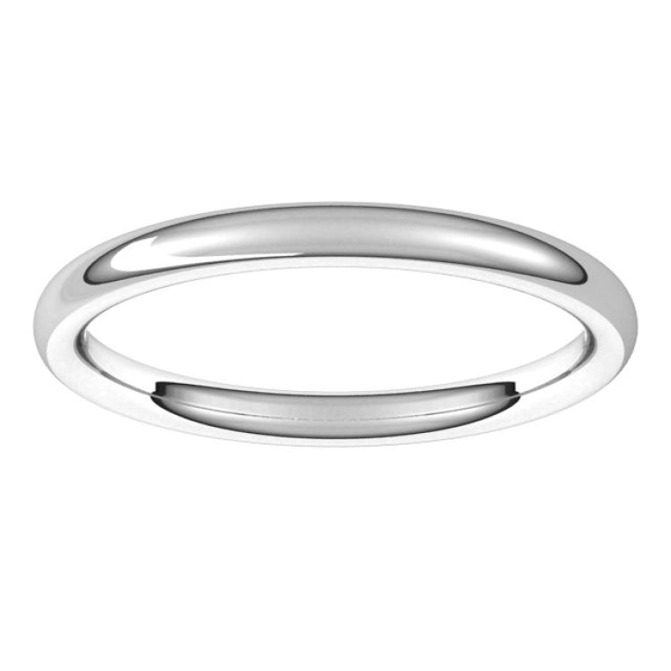 14K White Gold 2 mm Comfort-Fit European-Style Band Size 8.5