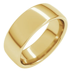 14K Yellow Gold 7 mm Comfort-Fit European-Style Band Size 8.5