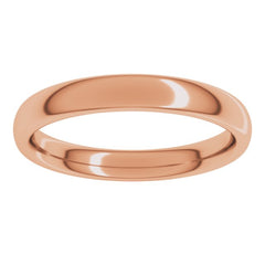 14K Rose Gold 3 mm Comfort-Fit European-Style Band Size 9.5