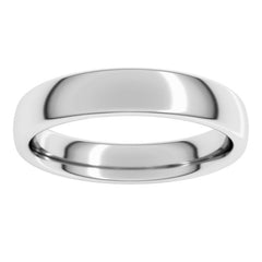 14K X1 White Gold 4 mm Comfort-Fit European-Style Band Size 9