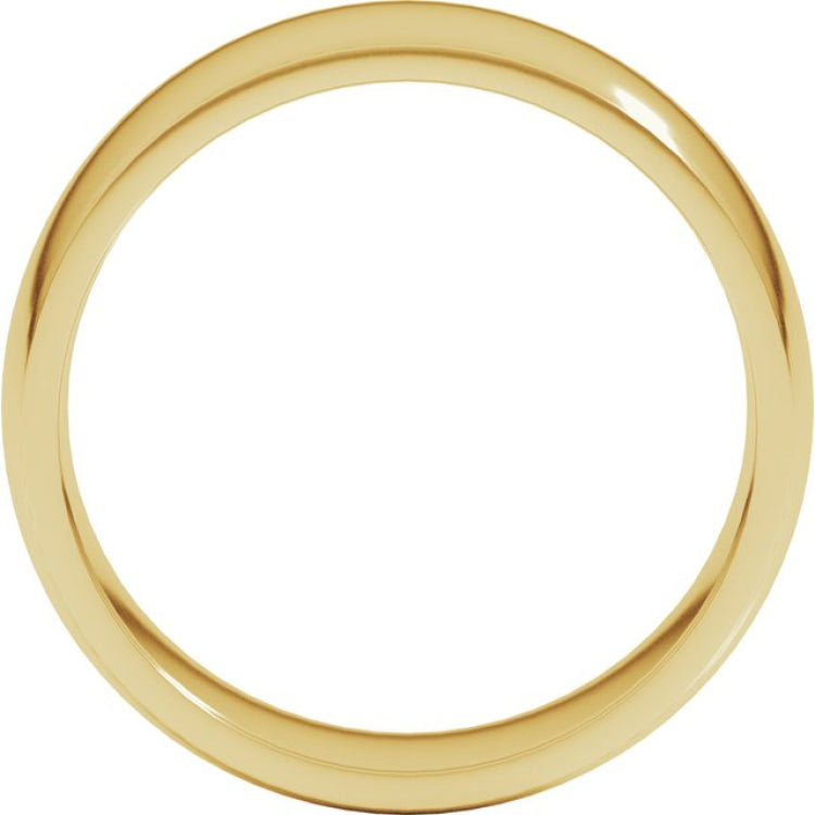 14K Yellow Gold 7 mm Lightweight Comfort-Fit Half Round Band Size 7.5