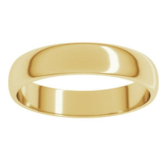 10K Yellow Gold 4 mm Lightweight Half Round Band Size 9.5