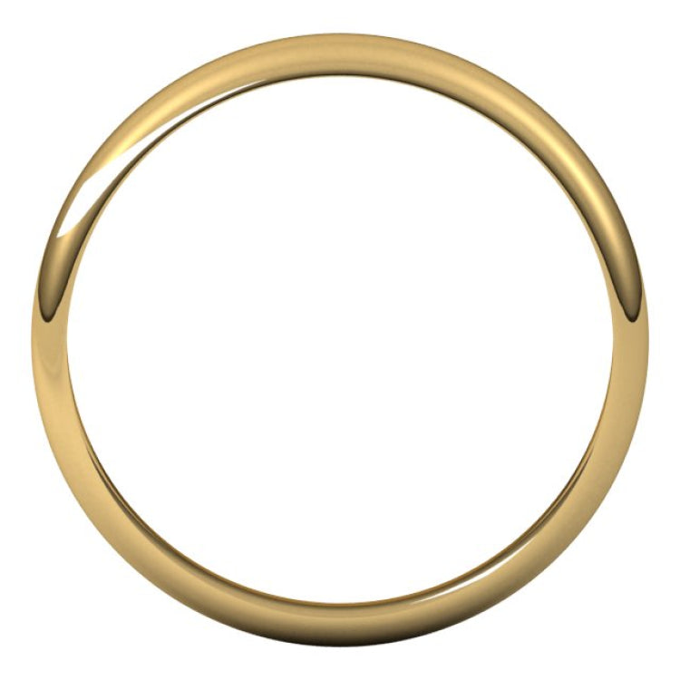 10K Yellow Gold 3.5 mm Half Round Band Size 7.5