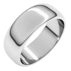 14K White Gold 7 mm Half Round Band Size 5