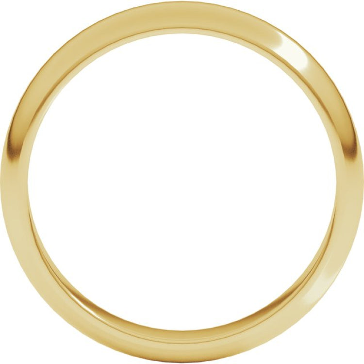 14K Yellow Gold 4 mm Half Round Band Size 12.5