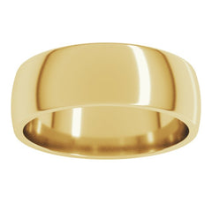 14K Yellow Gold 6.5 mm Lightweight Comfort-Fit Half Round Band Size 8.5