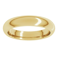 14K Yellow Gold 4 mm Comfort-Fit Half Round Band Size 14