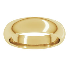 14K Yellow Gold 5 mm Comfort-Fit Half Round Band Size 14