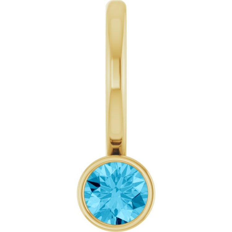 14K Yellow Gold Natural Aquamarine Charm/Pendant