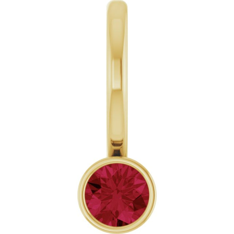 14K Yellow Gold Lab-Grown Ruby Charm/Pendant