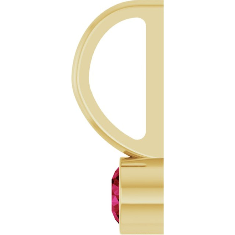 14K Yellow Gold Lab-Grown Ruby Charm/Pendant