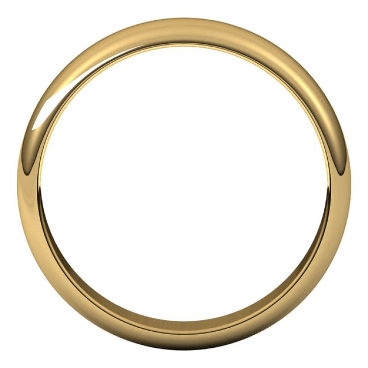 14K Yellow Gold 4.5 mm Half Round Band Size 7.5