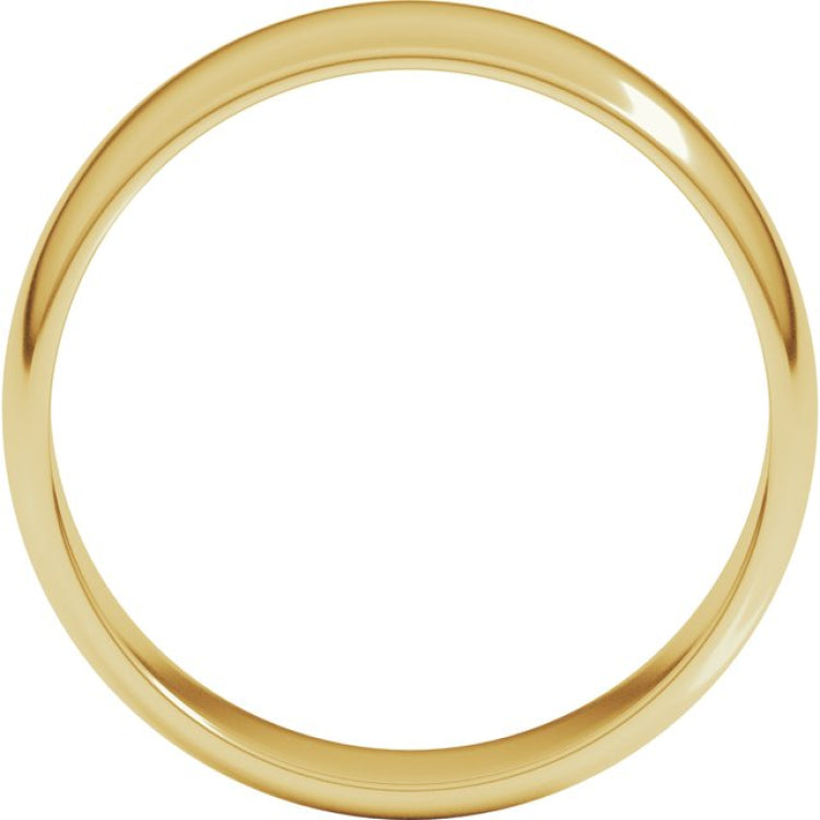 14K Yellow Gold 6 mm Lightweight Half Round Band Size 7.5