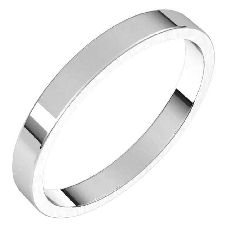 14K White Gold 2.5 mm Flat Band Size 7.5