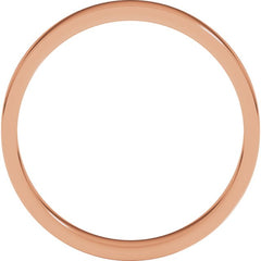 14K Rose Gold 3 mm Flat Band Size 8