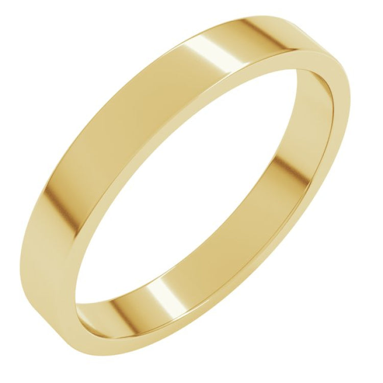 18K Yellow Gold 3 mm Flat Band Size 6.5