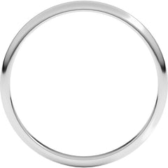 10K White Gold 2 mm Lightweight Half Round Band Size 6