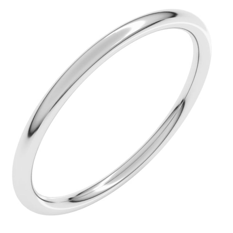 14K White Gold 1.5 mm Comfort-Fit Full Round Band Size 10