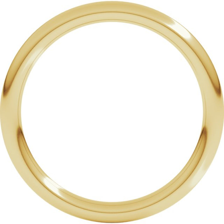 14K Yellow Gold 2 mm Comfort-Fit Full Round Band Size 7