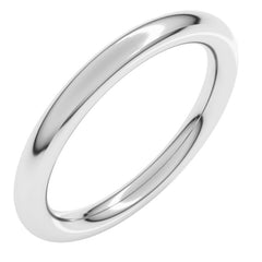 14K White Gold 2.5 mm Comfort-Fit Full Round Band Size 7