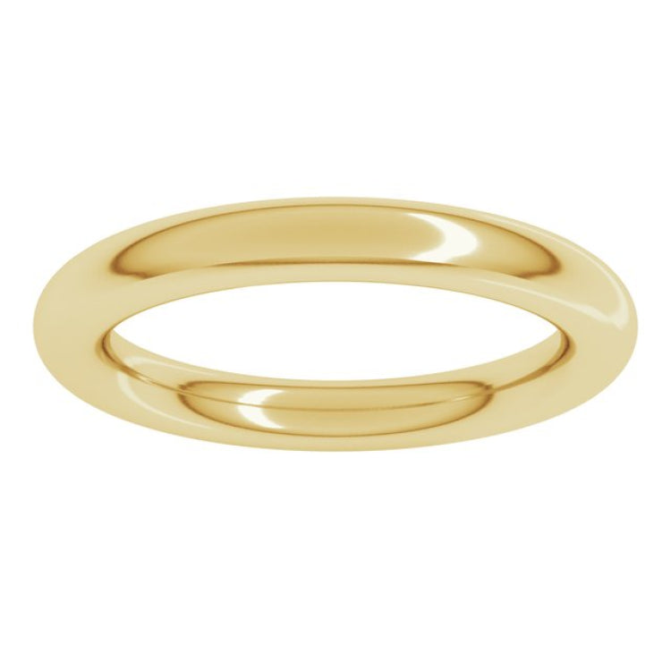 14K Yellow Gold 3 mm Comfort-Fit Full Round Band Size 7