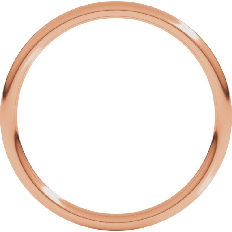 14K Rose Gold 1.5 mm Comfort-Fit Full Round Band Size 8.5