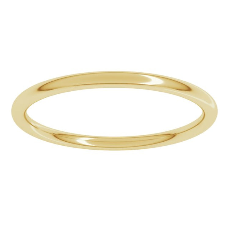 14K Yellow Gold 1.5 mm Comfort-Fit Full Round Band Size 8