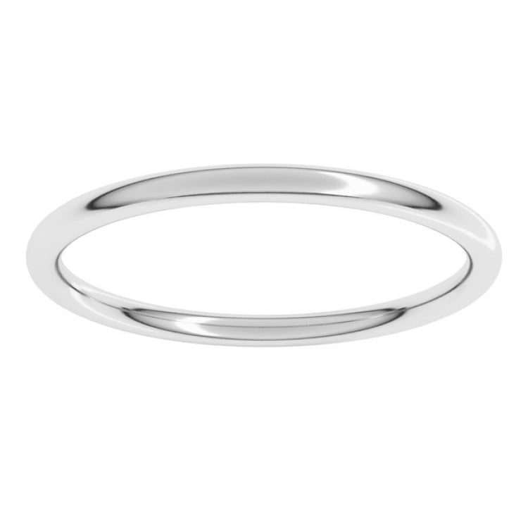 Sterling Silver 1.5 mm Comfort-Fit Full Round Band Size 8
