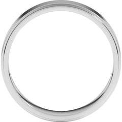14K White Gold 5 mm Stepped-Edge Flat Band Size 8.5