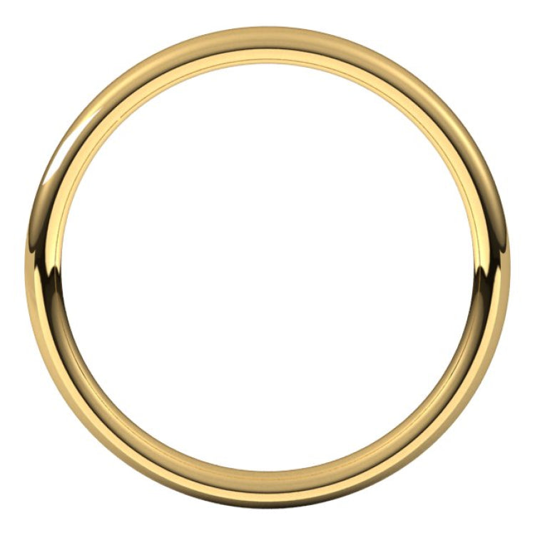 14K Yellow Gold 2.5 mm Comfort-Fit European-Style Band Size 5.5