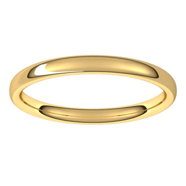 14K Yellow Gold 2.5 mm Comfort-Fit European-Style Band Size 5.5