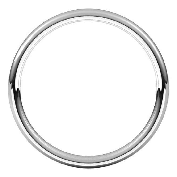14K White Gold 2.5 mm Comfort-Fit European-Style Band Size 6.5