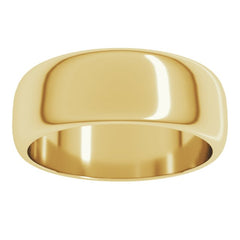 14K Yellow Gold 7 mm Half Round Band Size 3