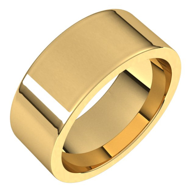 14K Yellow Gold 8 mm Comfort-Fit Flat Band Size 9.5