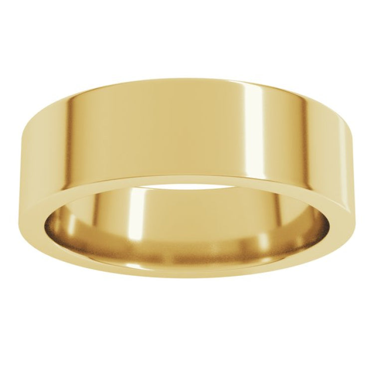 14K Yellow Gold 6 mm Comfort-Fit Flat Band Size 13