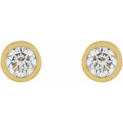 14K Yellow Gold 1/10 CTW Lab-Grown Diamond Micro Bezel-Set Earrings