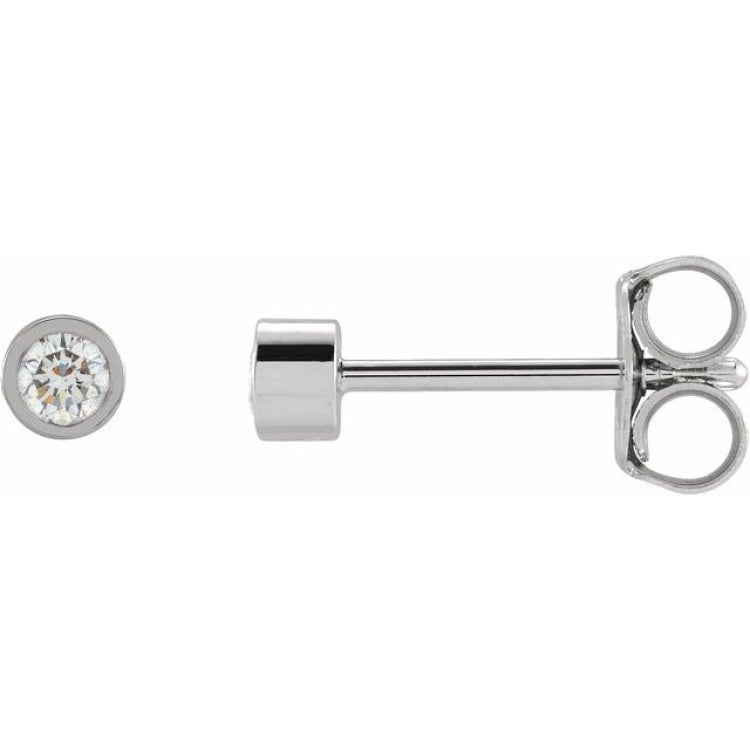 14K White Gold 1/10 CTW Lab-Grown Diamond Micro Bezel-Set Earrings
