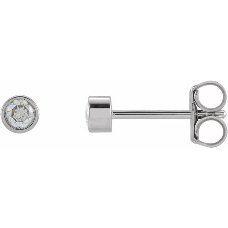 14K White Gold 1/8 CTW Lab-Grown Diamond Micro Bezel-Set Earrings