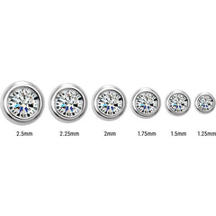 14K White Gold 1/8 CTW Lab-Grown Diamond Micro Bezel-Set Earrings