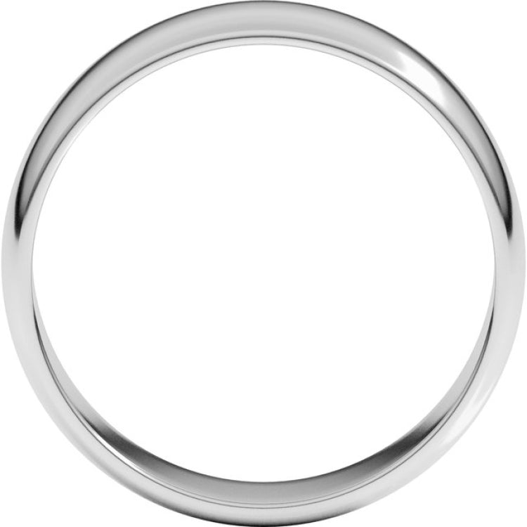 14K White Gold 6 mm Lightweight Half Round Band Size 8