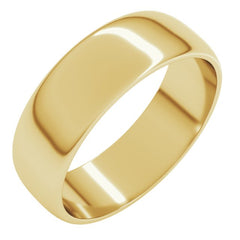 18K Yellow Gold 6 mm Lightweight Half Round Band Size 9