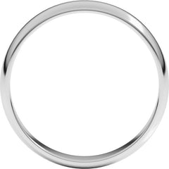 14K White Gold 4 mm Lightweight Half Round Band Size 9