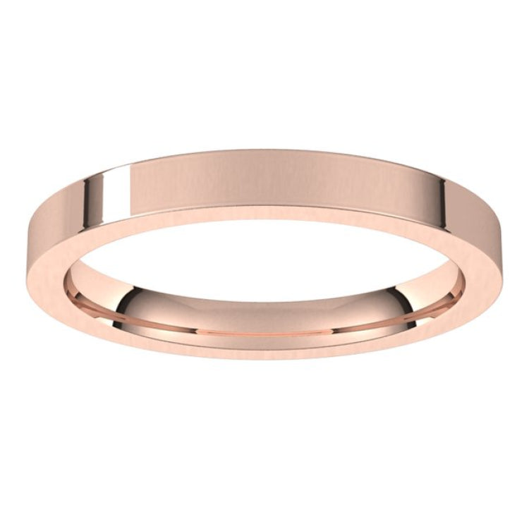 14K Rose Gold 2.5 mm Comfort-Fit Flat Band Size 7