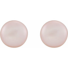 14K Yellow Gold Cultured Pink Freshwater Pearl Earrings