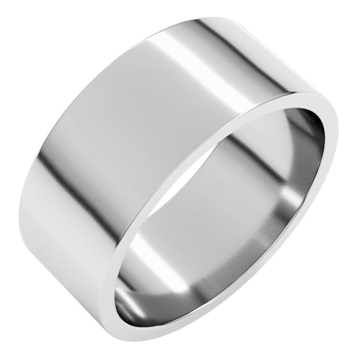 14K White Gold 8 mm Flat Band Size 7